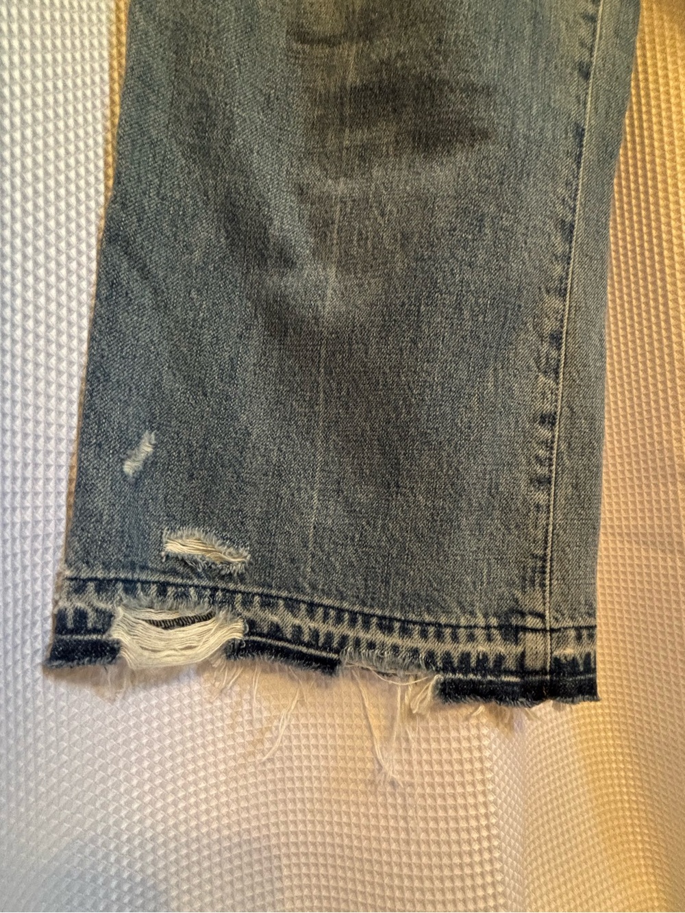 PISTOLA High Rise Wide Leg Distressed Raw Hem Jeans Medium Wash Size 25 - Picture 5 of 10